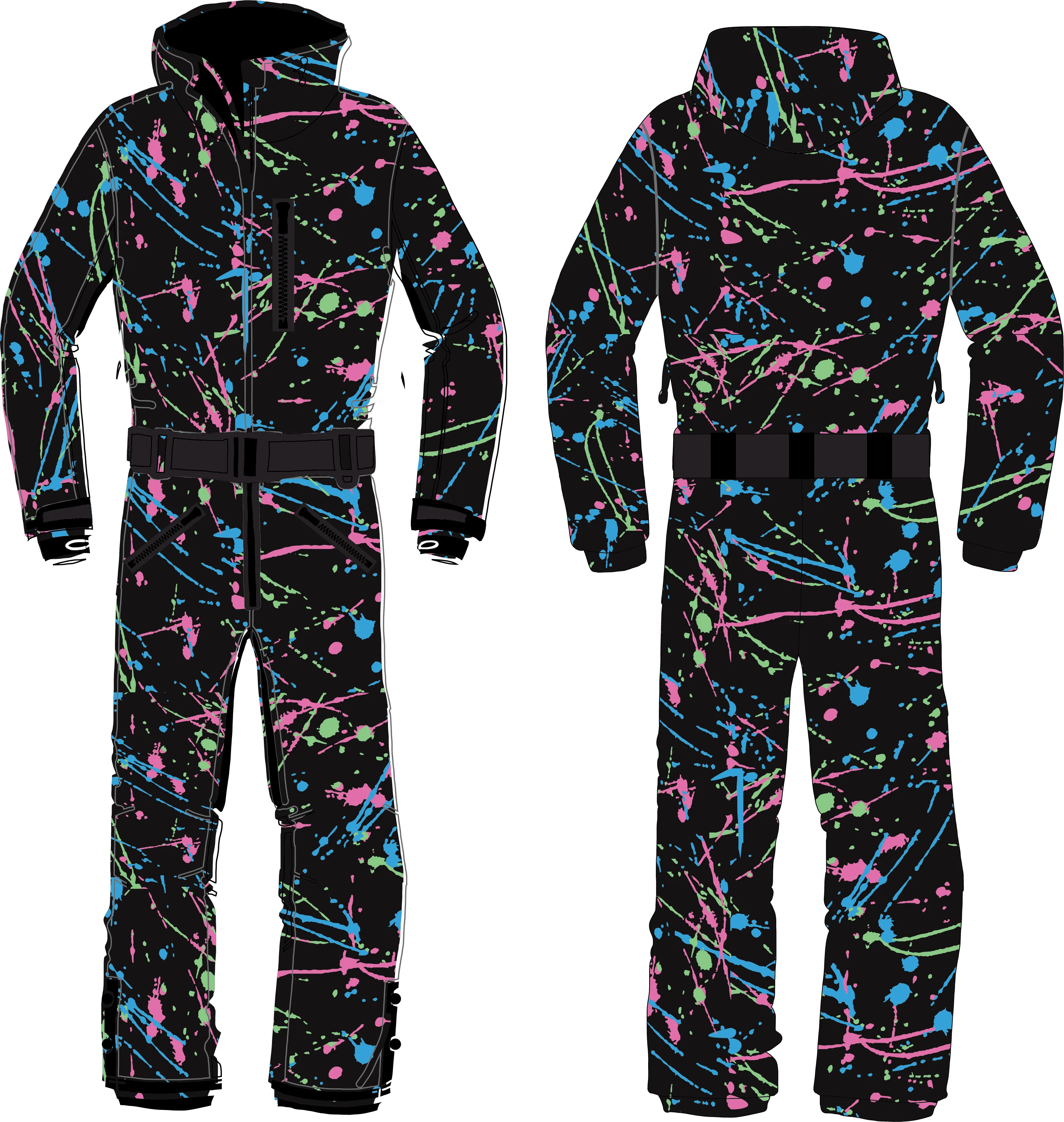 Splatter Black - Snow Suit