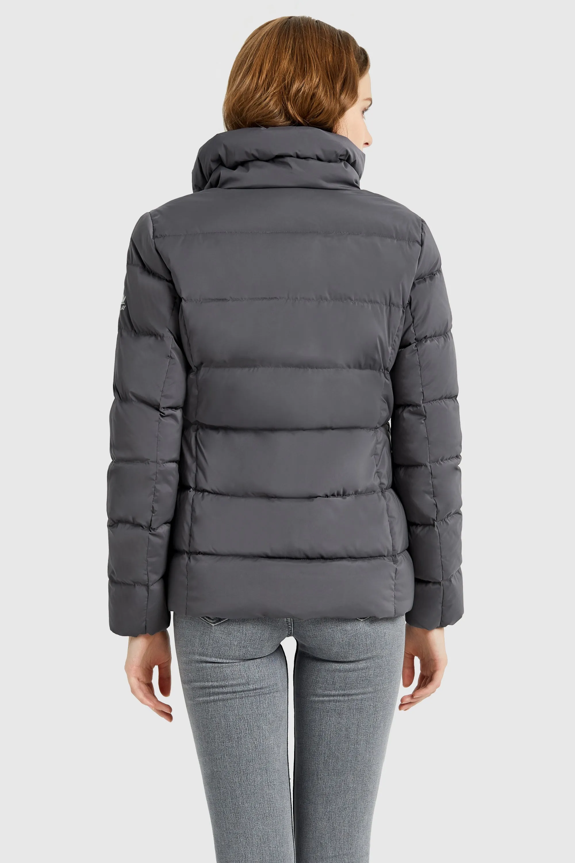 Stand Collar Oblique Placket Puffer Coat