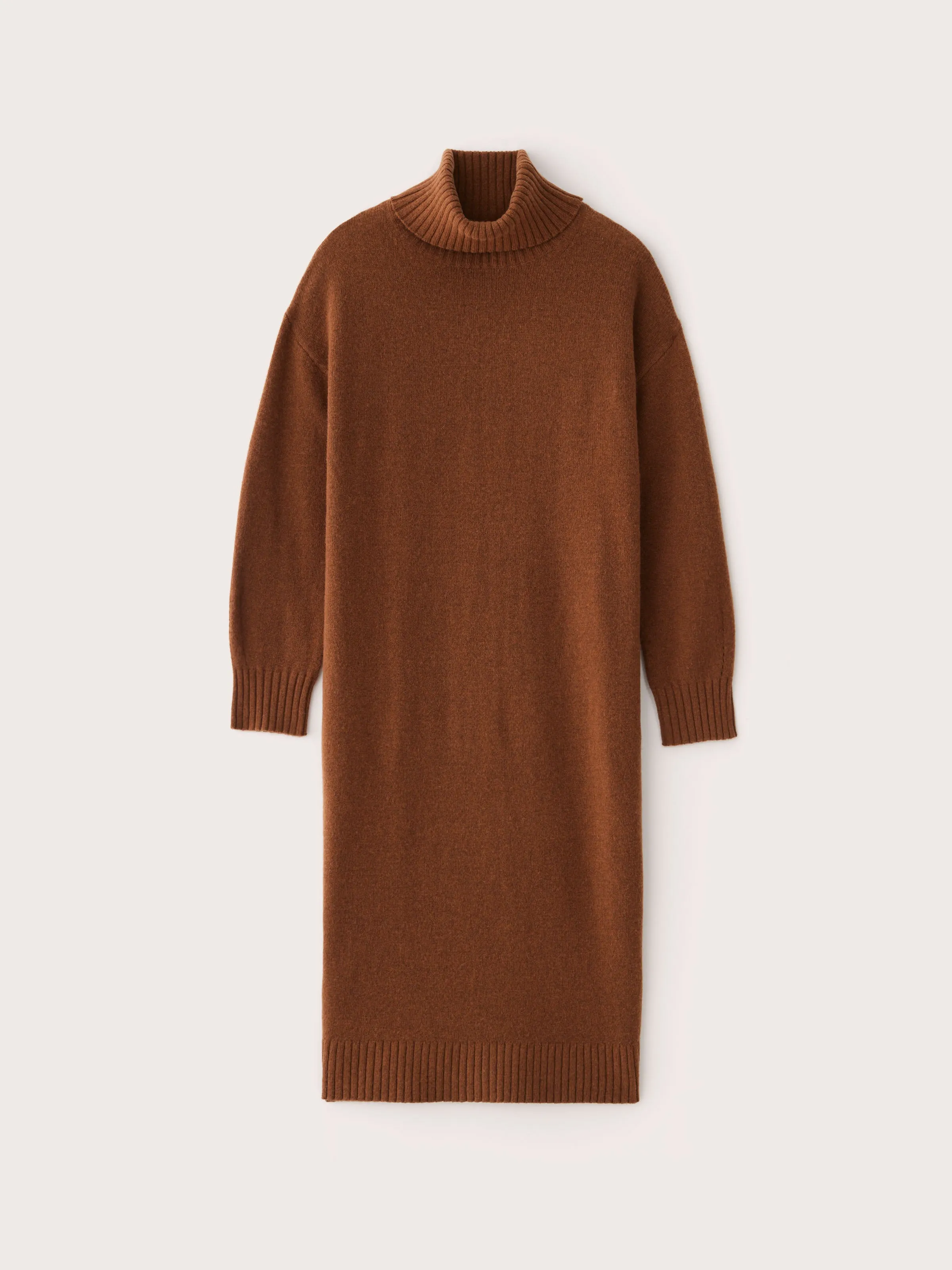 Caramel Turtleneck Sweater Dress: Enhanced Title