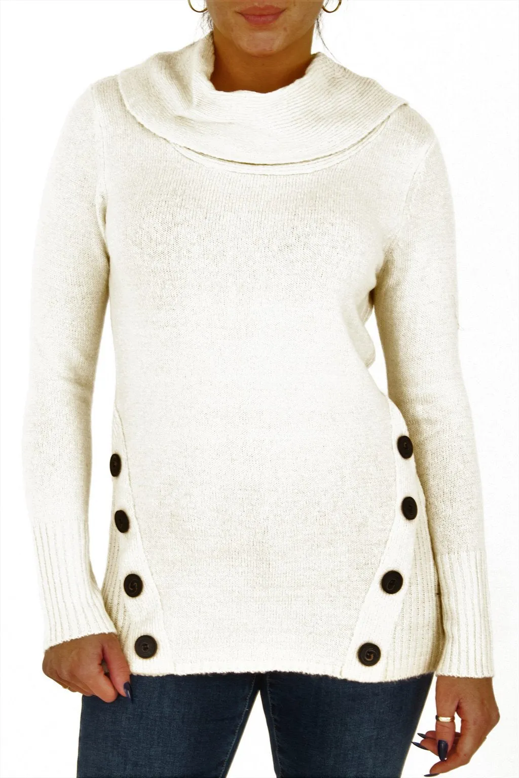 Tunic with a font collar