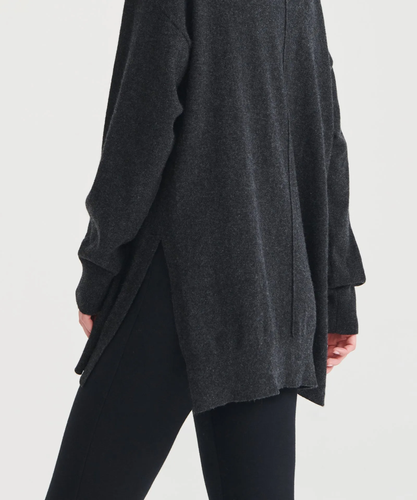 Premium Washable Cashmere Turtleneck Tunic Sweater