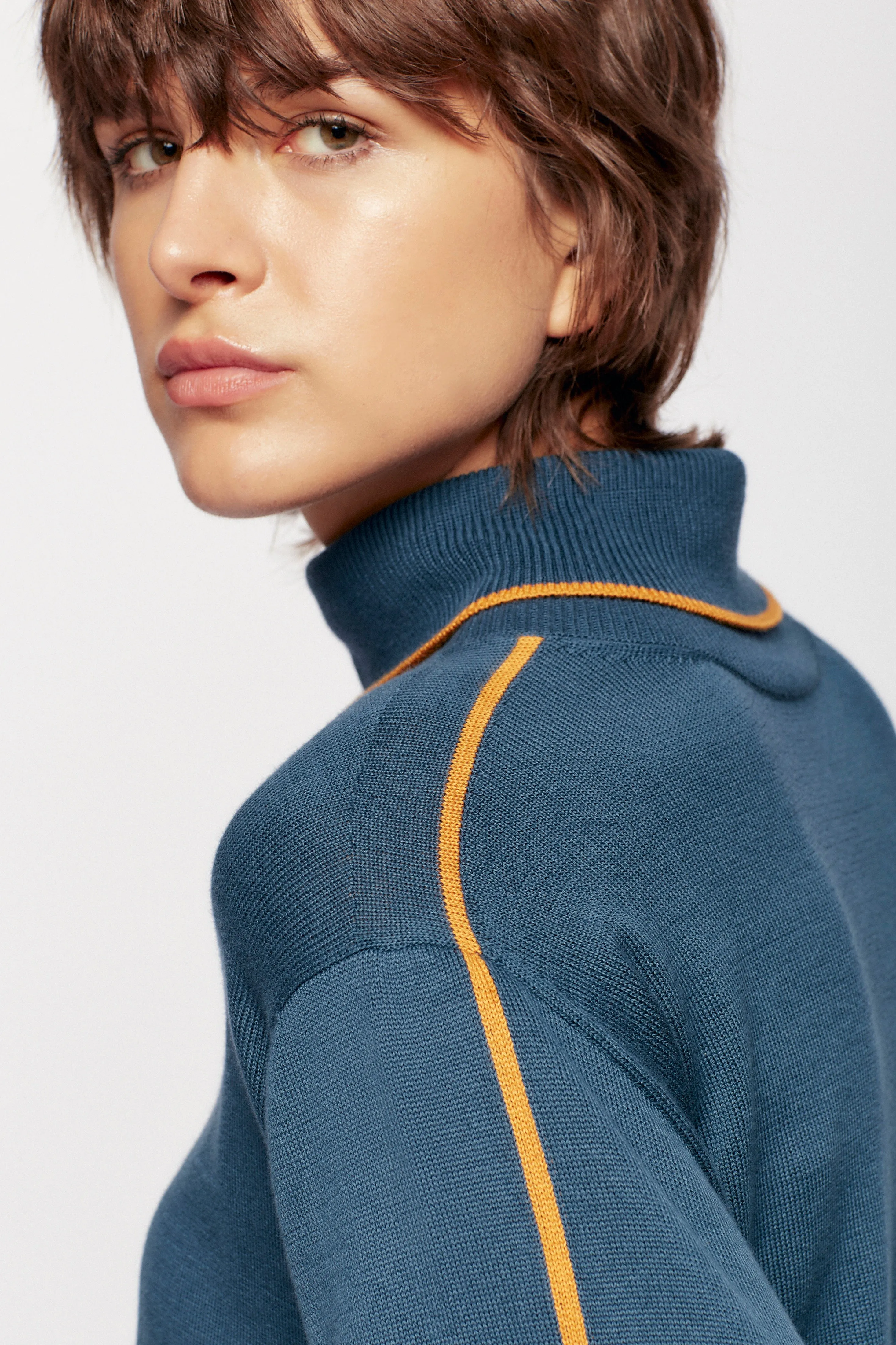 Women's Aswan Turtleneck in Marine Blue