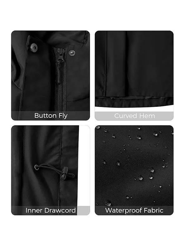 Women's Lightweight Rain Jackets Waterproof Rain Trench Coats Long Raincoat with Hood