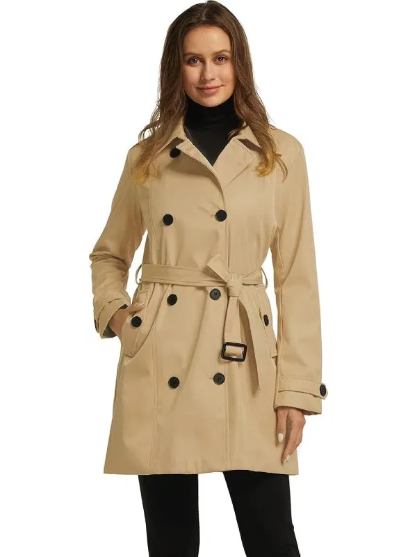 Women's Waterproof Double-Breasted Trench Coat 33992