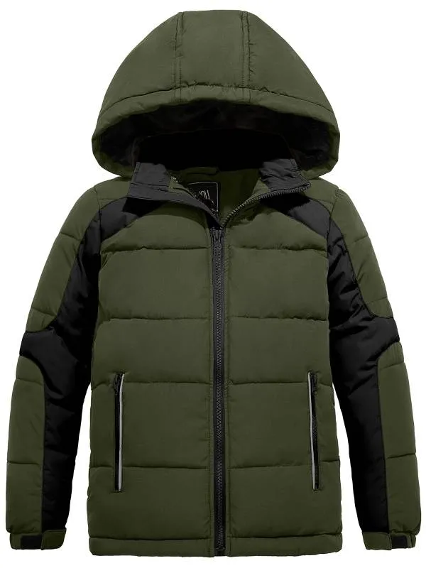 ZSHOW Boy's Hooded Puffer Jacket Fleece Outerwear Coat